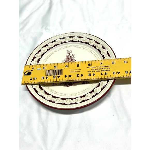 Grassland Road 8.5" Christmas Tree Plate Red White Season Of Wonder Salad 444882 - Picture 4 of 8